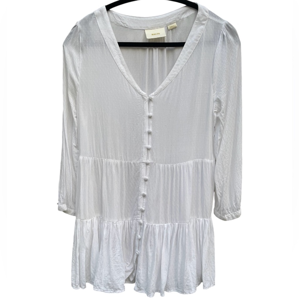 Maeve Anthropologie Peasant Top Blouse Prairie Boho Cottage Button Front Small